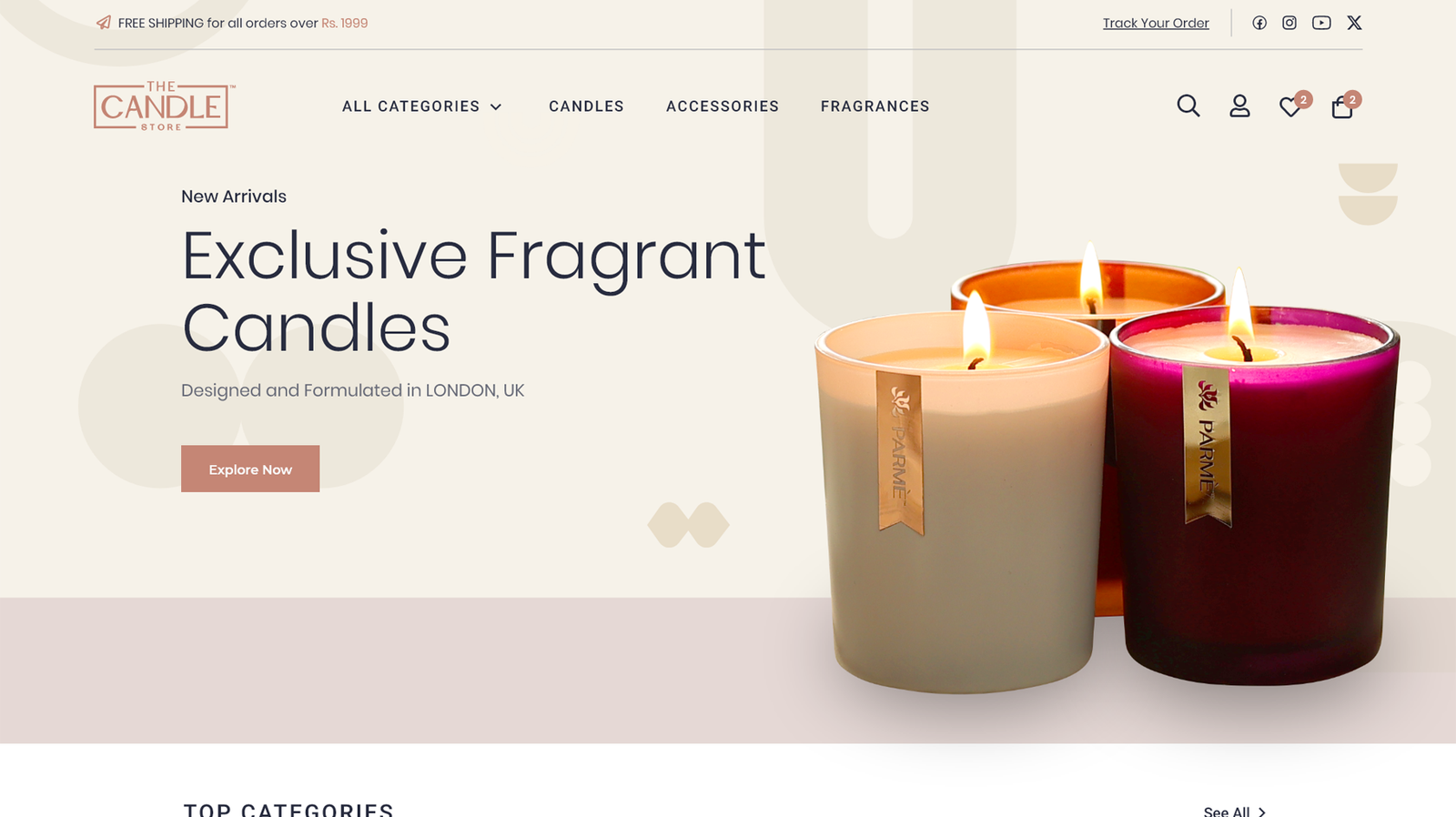 The Candle Store marketplace experience